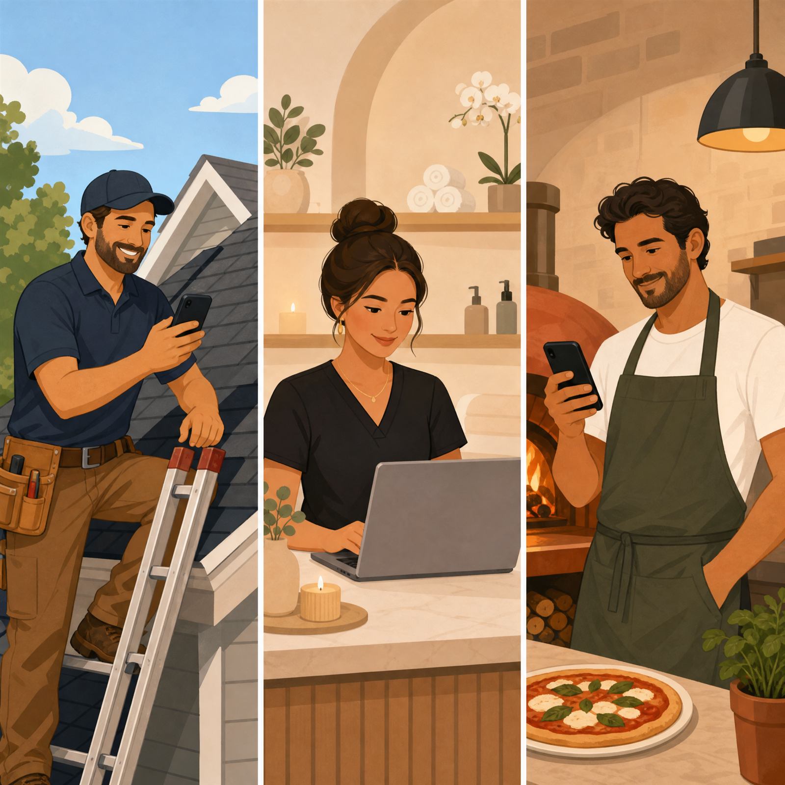 Illustration of an emergency HVAC breakdown ad campaign scenario