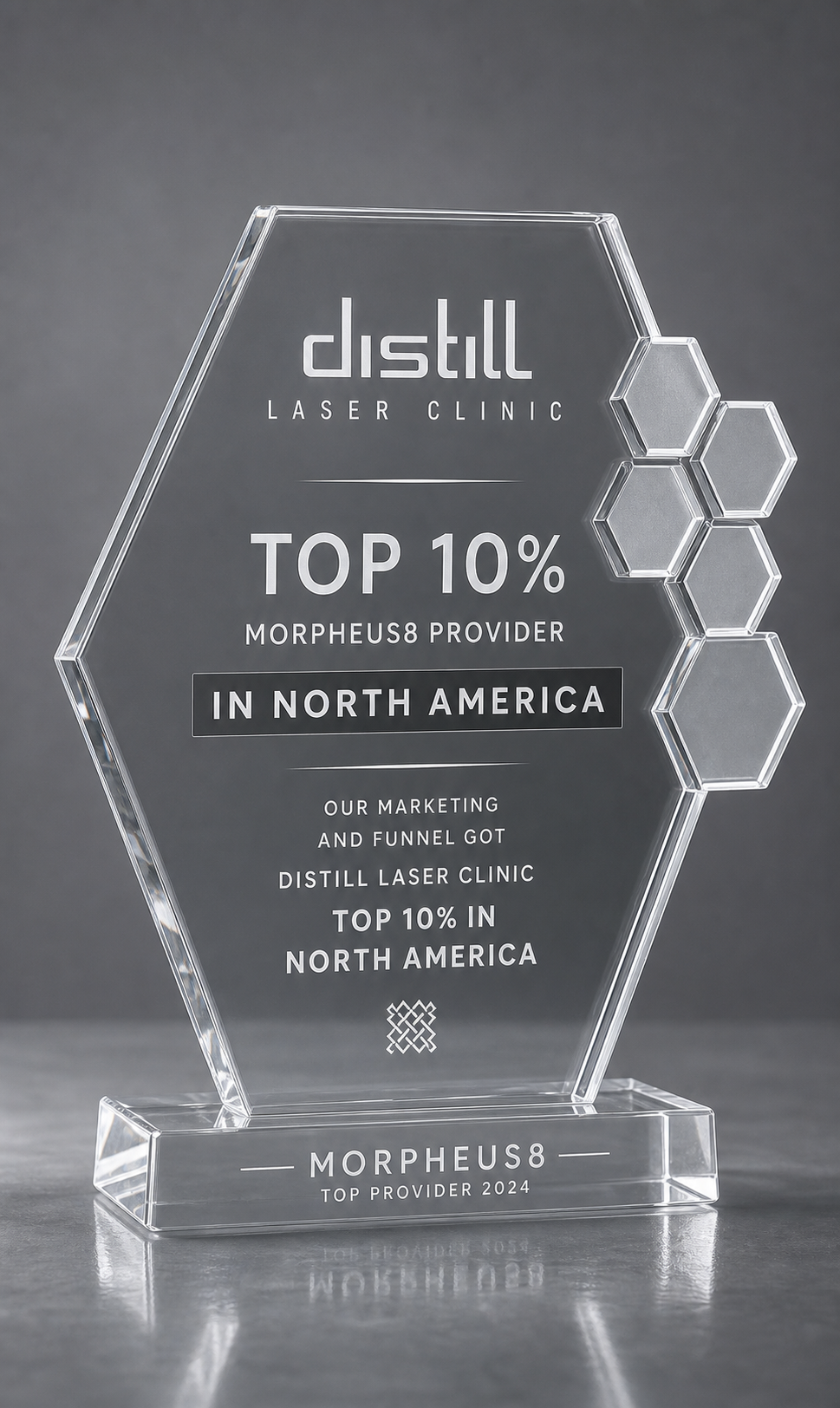 Distill Laser Clinic award: Top 10% Morpheus8 Provider in North America